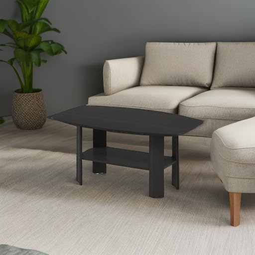 FormaHaven Modern 2-Tier Coffee Table with Open Storage Shelf