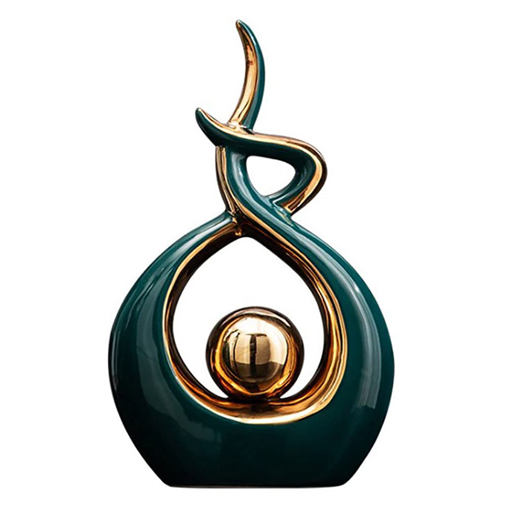 FormaHaven Abstract Ceramic Couple Sculpture – Modern Two-Tone Home Decor