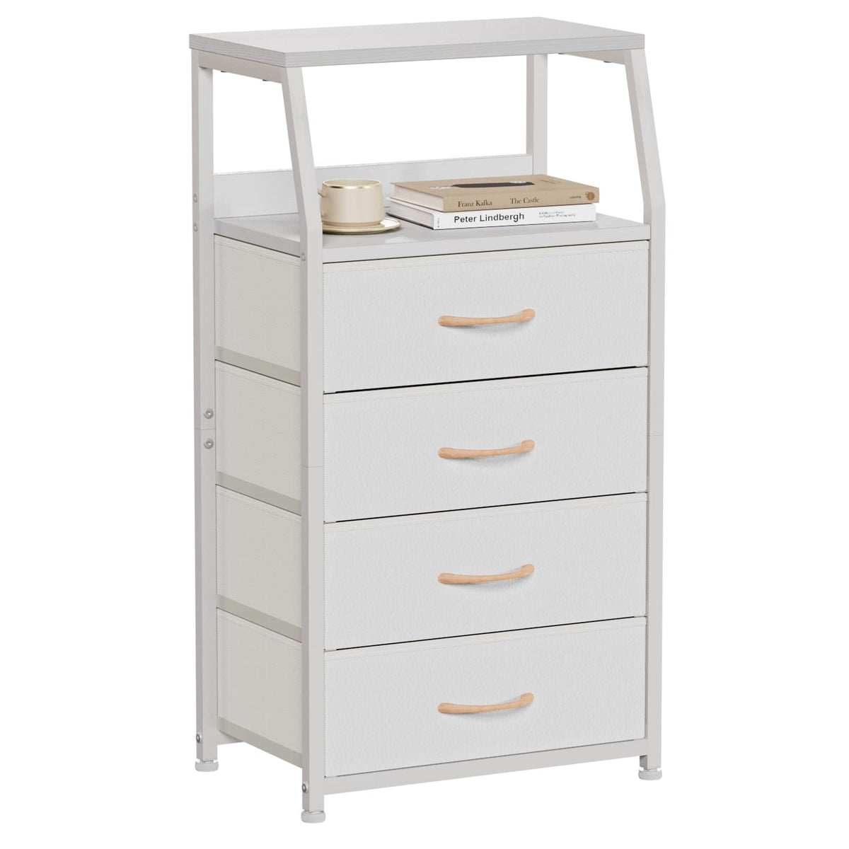 FormaHaven 2-Tier Nightstand with Fabric Drawers – Metal Frame Storage Table
