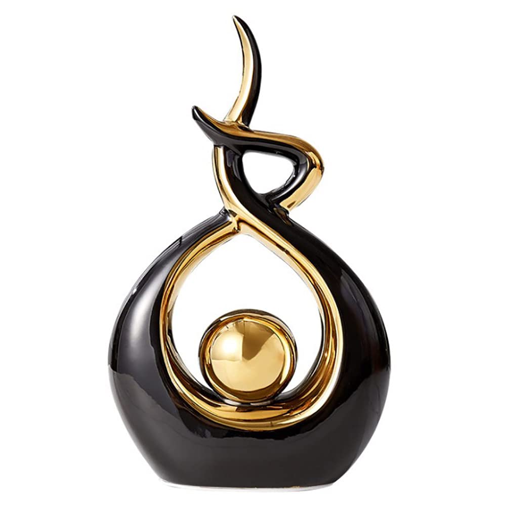 FormaHaven Abstract Ceramic Couple Sculpture – Modern Two-Tone Home Decor