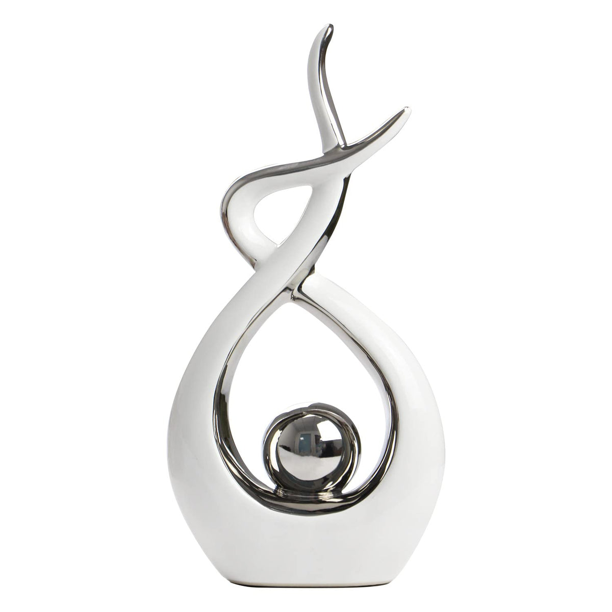 FormaHaven Abstract Ceramic Couple Sculpture – Modern Two-Tone Home Decor