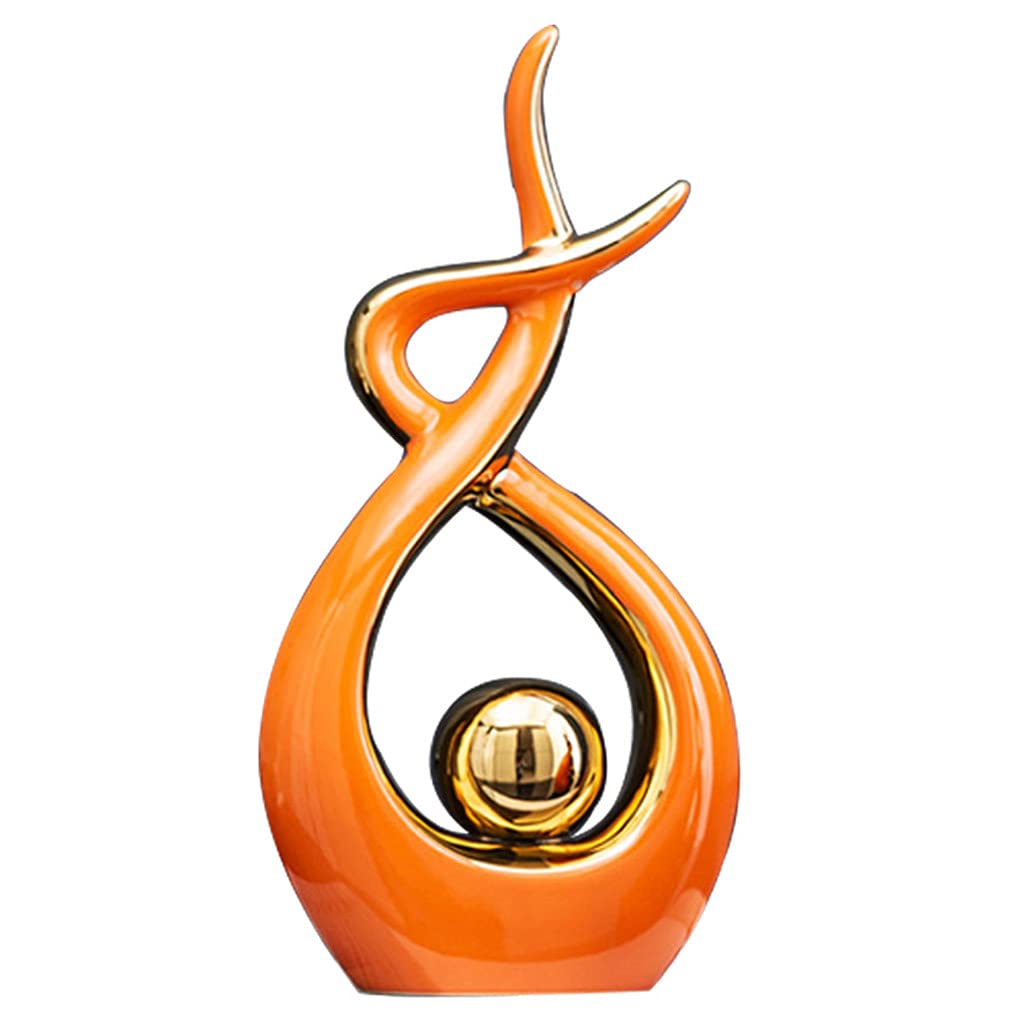 FormaHaven Abstract Ceramic Couple Sculpture – Modern Two-Tone Home Decor