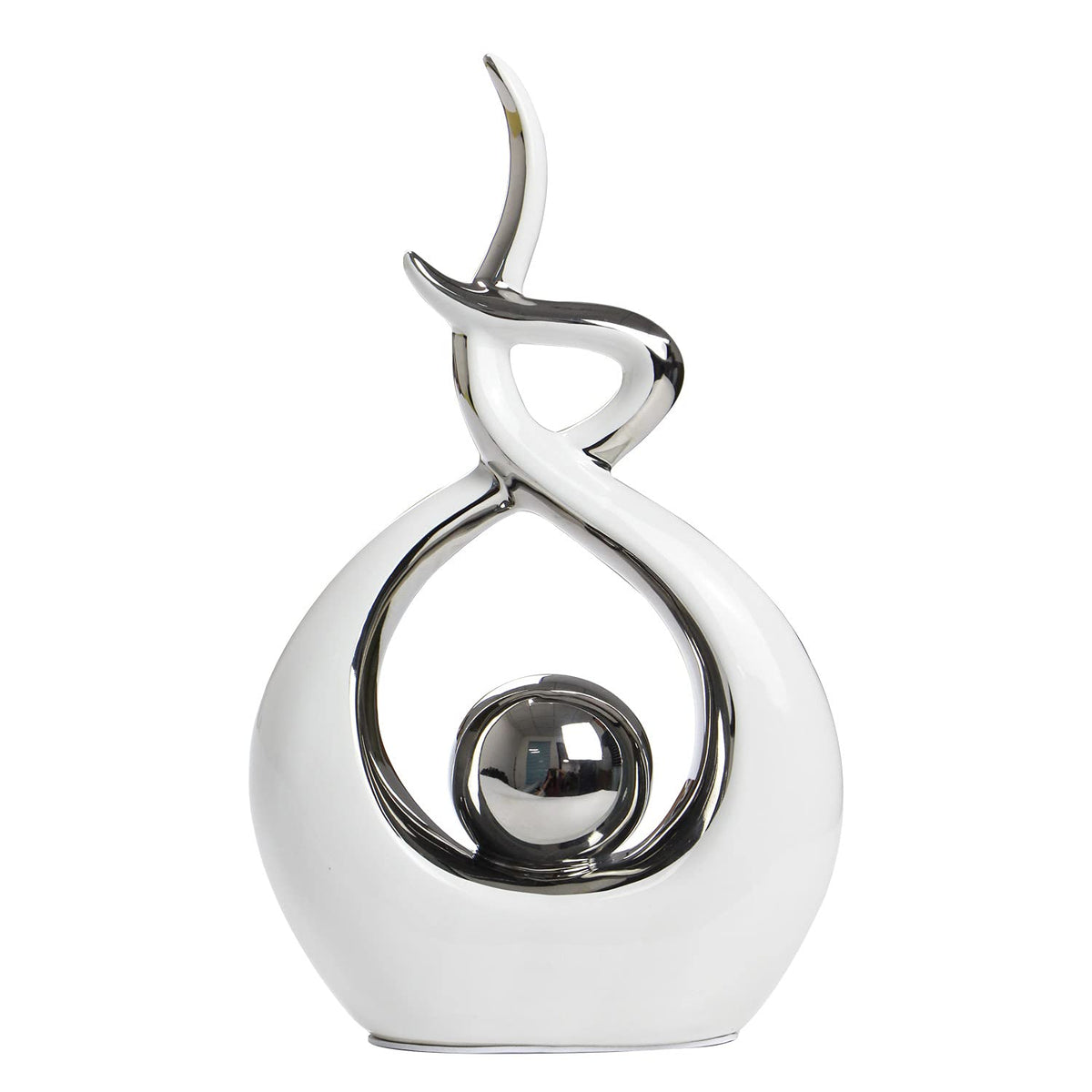 FormaHaven Abstract Ceramic Couple Sculpture – Modern Two-Tone Home Decor