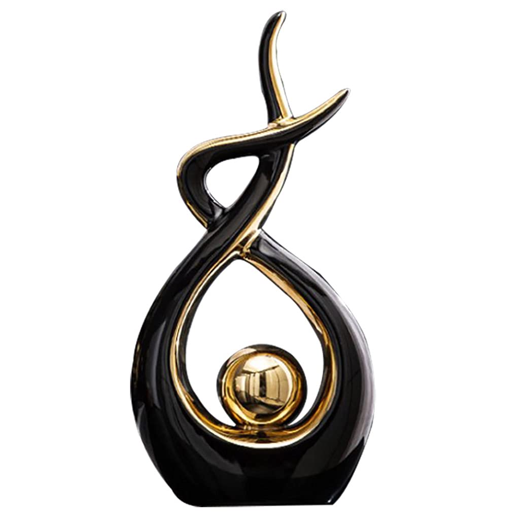 FormaHaven Abstract Ceramic Couple Sculpture – Modern Two-Tone Home Decor