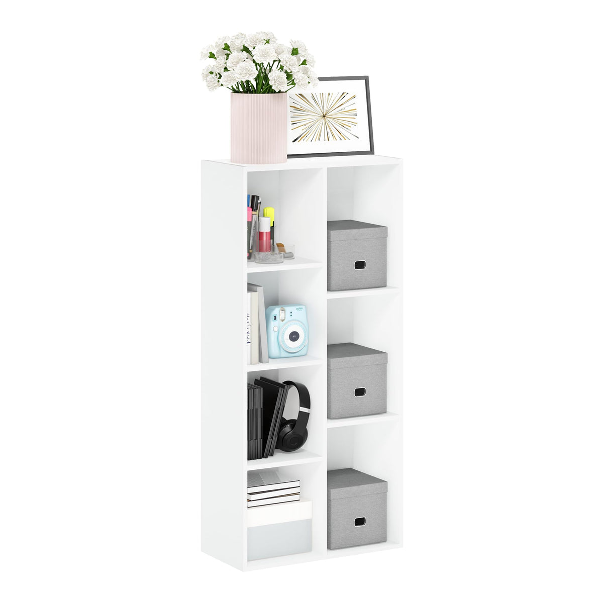 FormaHaven 5-Cube Bookshelf – Modern Open Storage Organizer