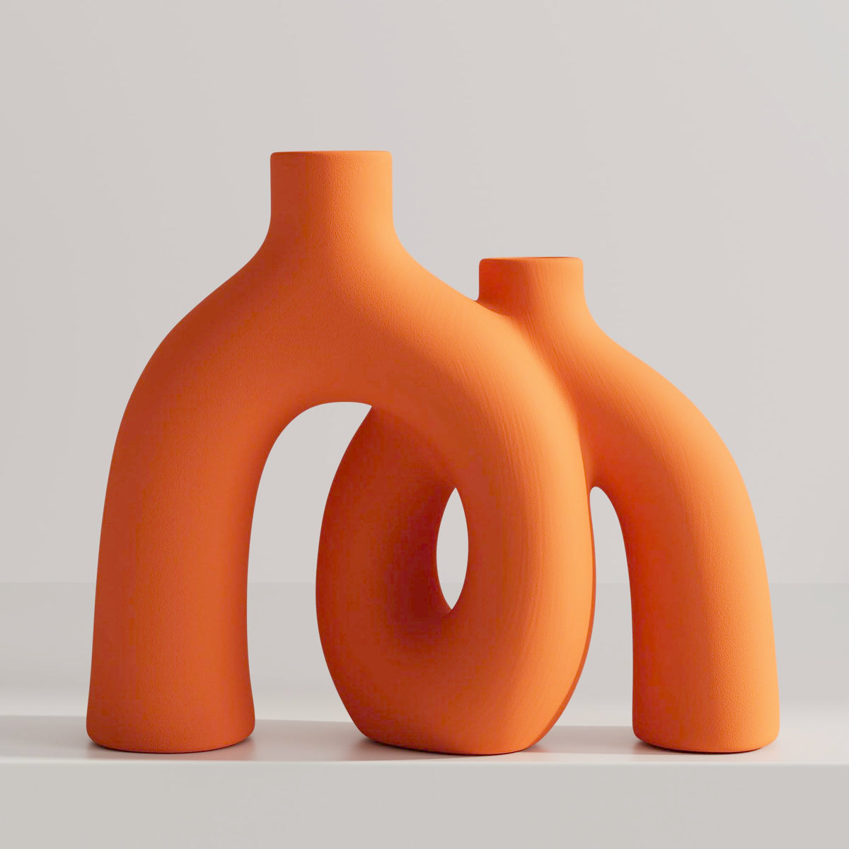 FormaHaven Matte White Conjoined Ceramic Vases – Modern Boho Home Decor