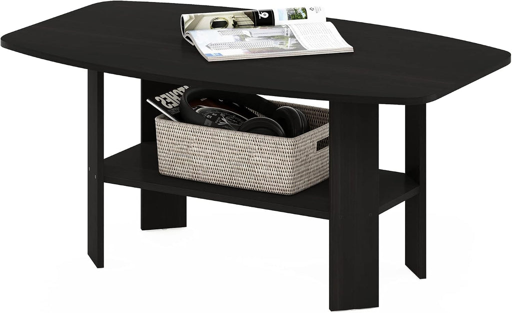 FormaHaven Modern 2-Tier Coffee Table with Open Storage Shelf