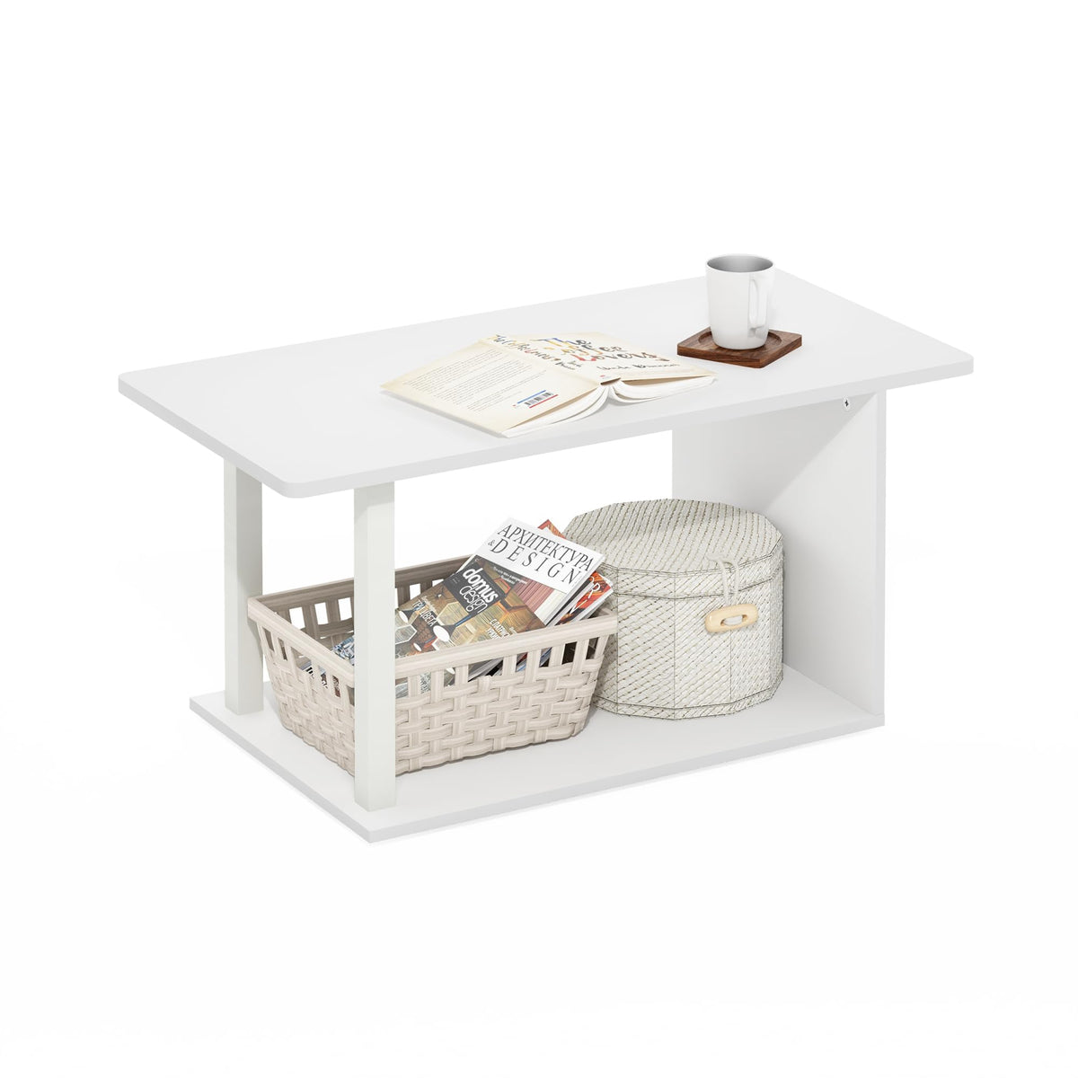 FormaHaven Modern 2-Tier Rectangular Coffee Table – Minimalist Living Room Table