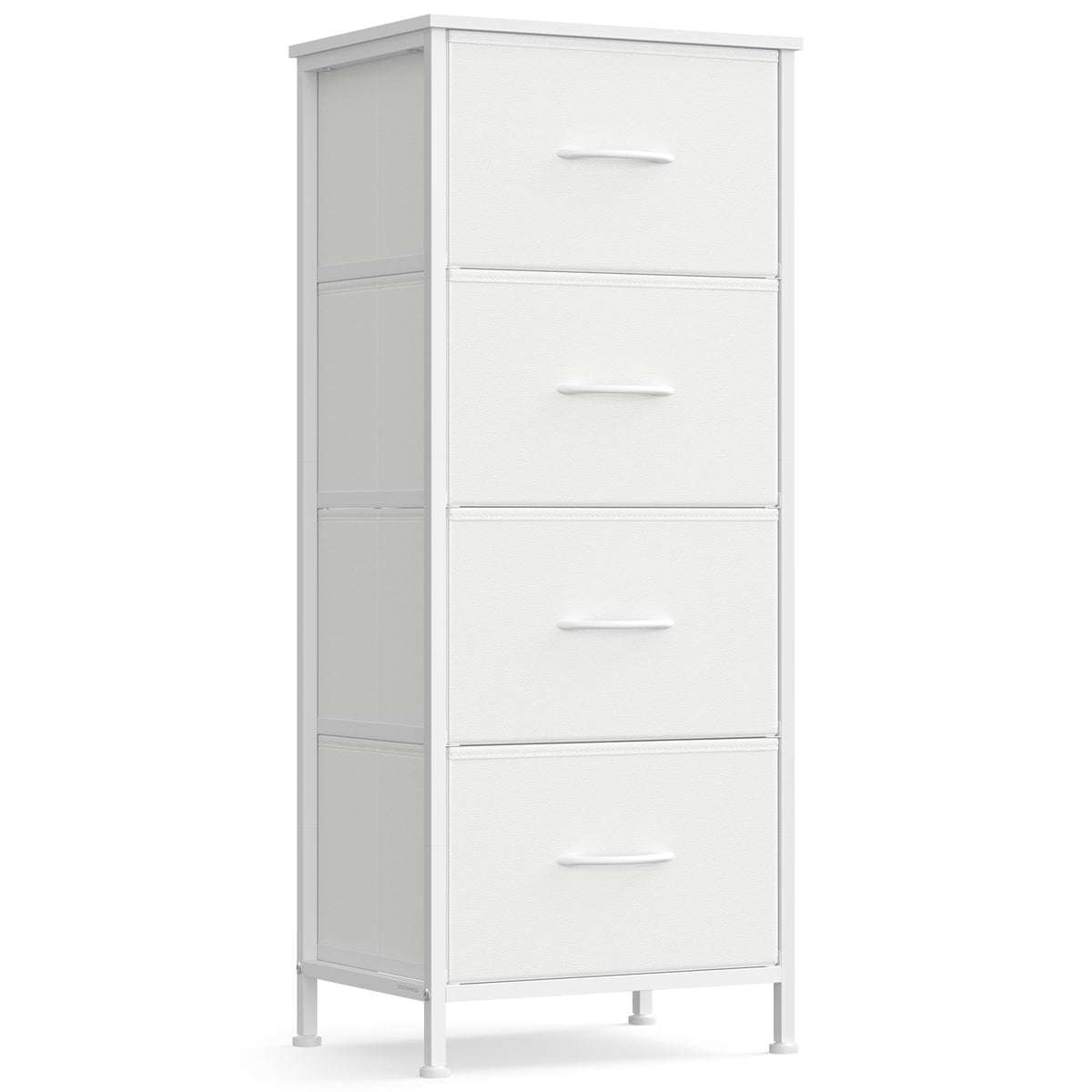 FormaHaven 4-Drawer Fabric Dresser with Steel Frame – Modern Storage Tower
