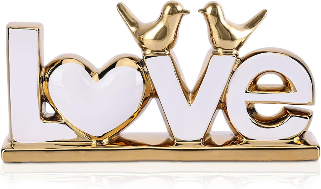 FormaHaven Love Birds Decorative Sculpture – LOVE Word Art