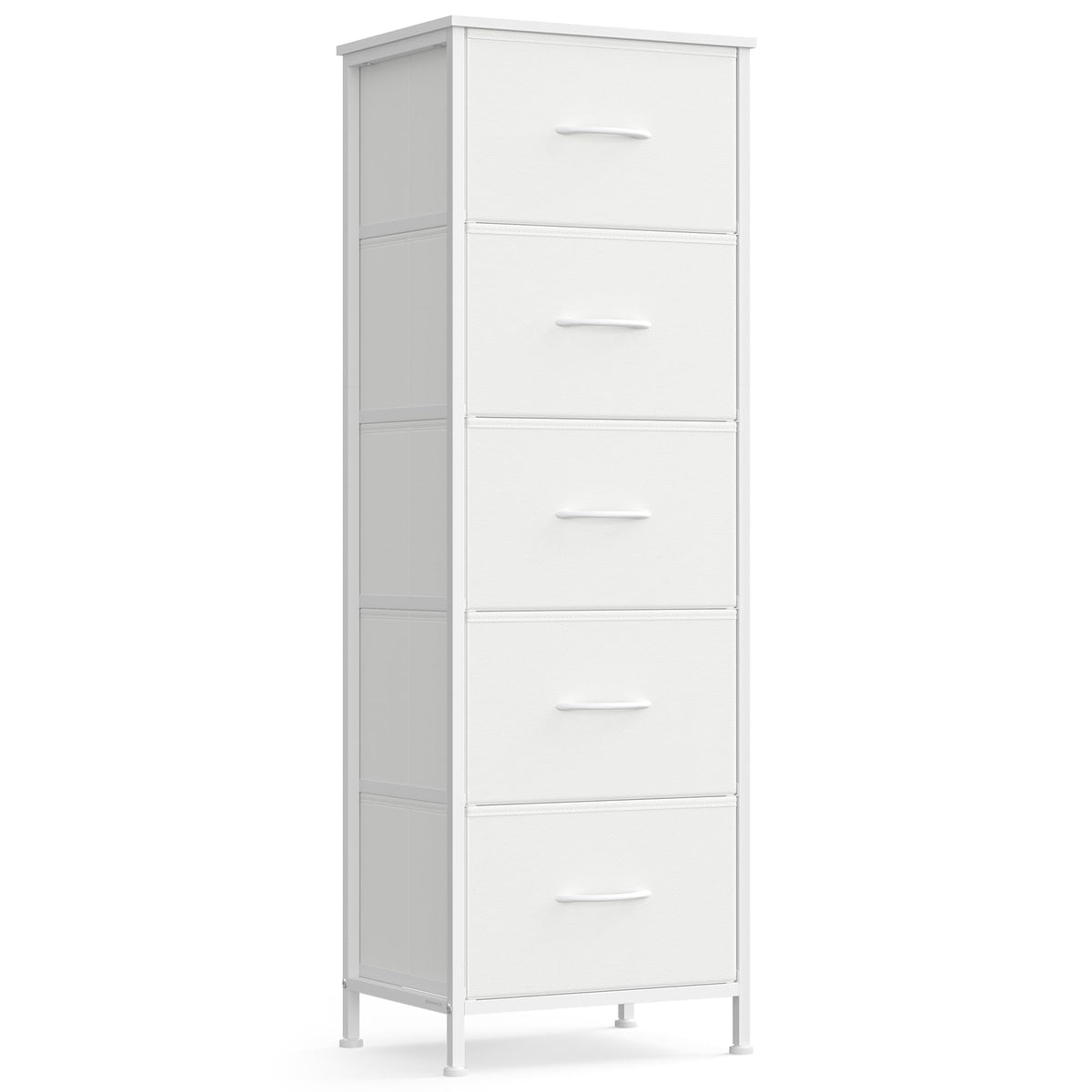 FormaHaven 4-Drawer Fabric Dresser with Steel Frame – Modern Storage Tower