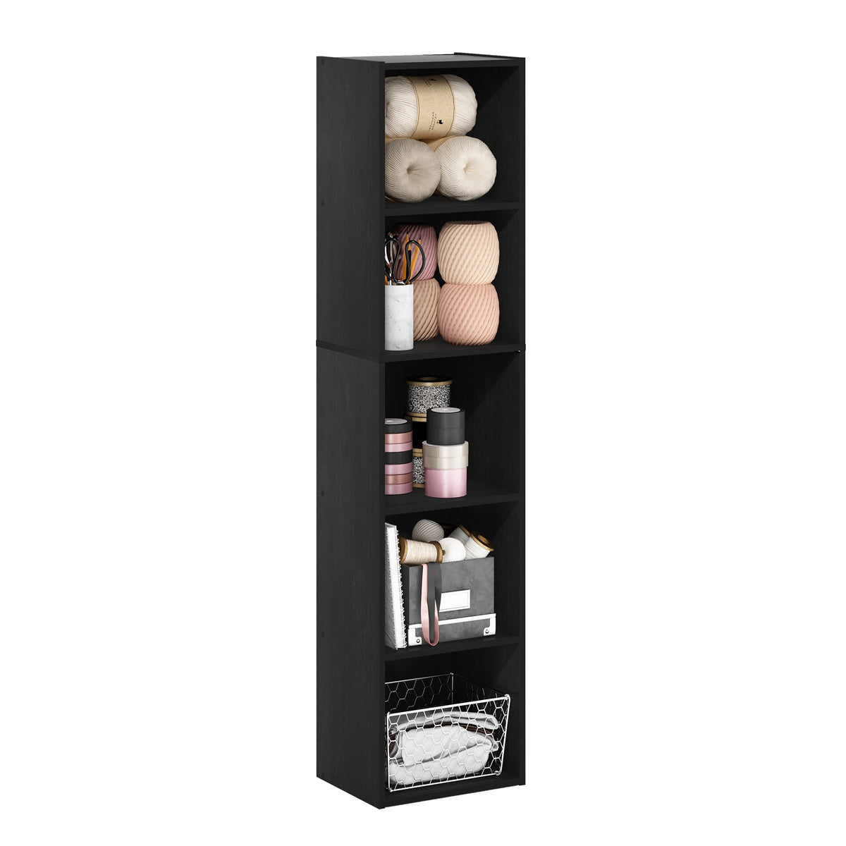 FormaHaven 5-Cube Bookshelf – Modern Open Storage Organizer