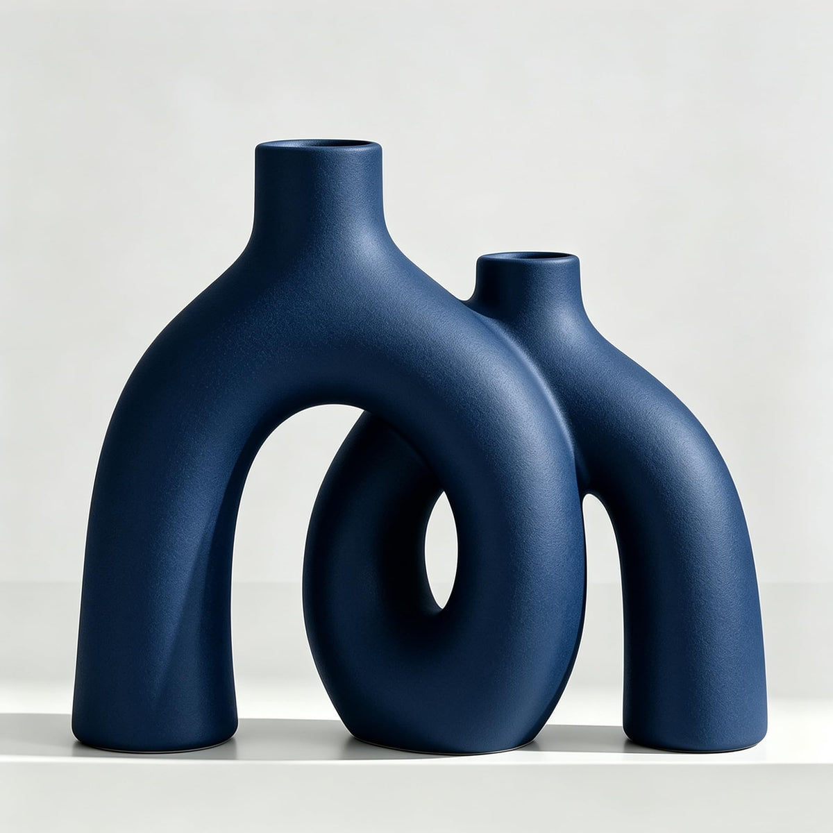 FormaHaven Matte White Conjoined Ceramic Vases – Modern Boho Home Decor