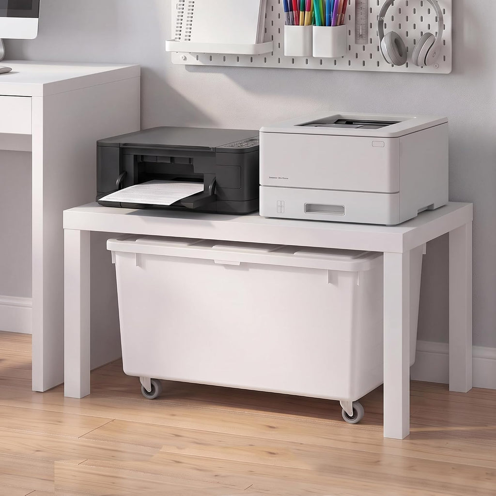 FormaHaven Modern White Rectangular Coffee Table – Thick Top, 100 lb Capacity