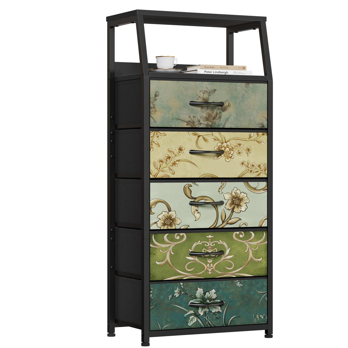 FormaHaven 2-Tier Nightstand with Fabric Drawers – Metal Frame Storage Table