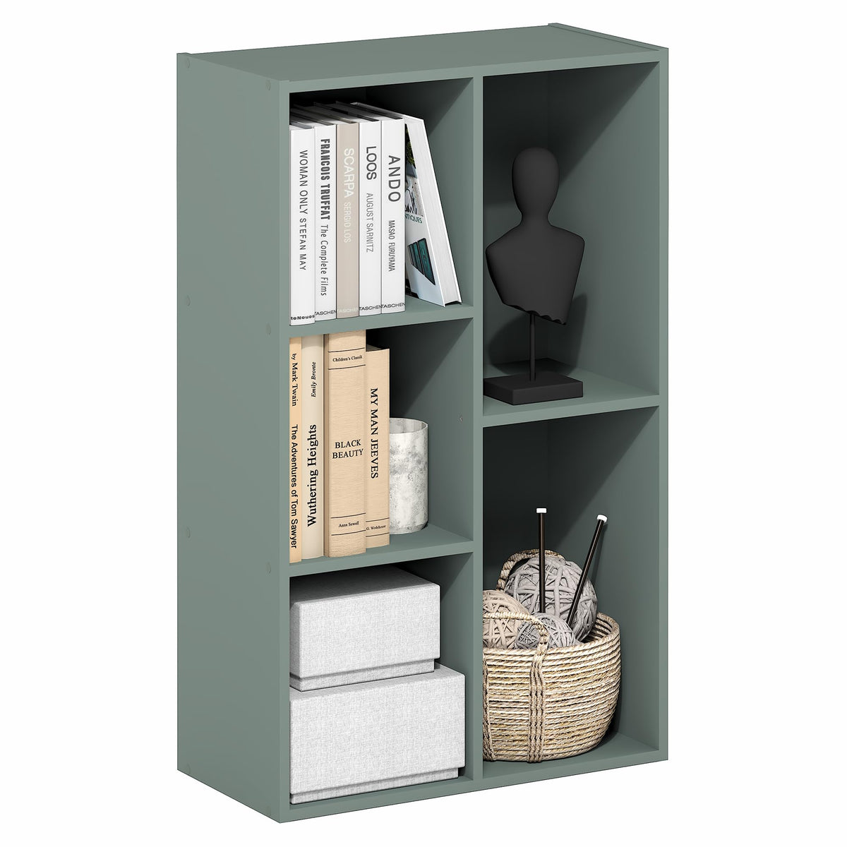 FormaHaven 5-Cube Bookshelf – Modern Open Storage Organizer