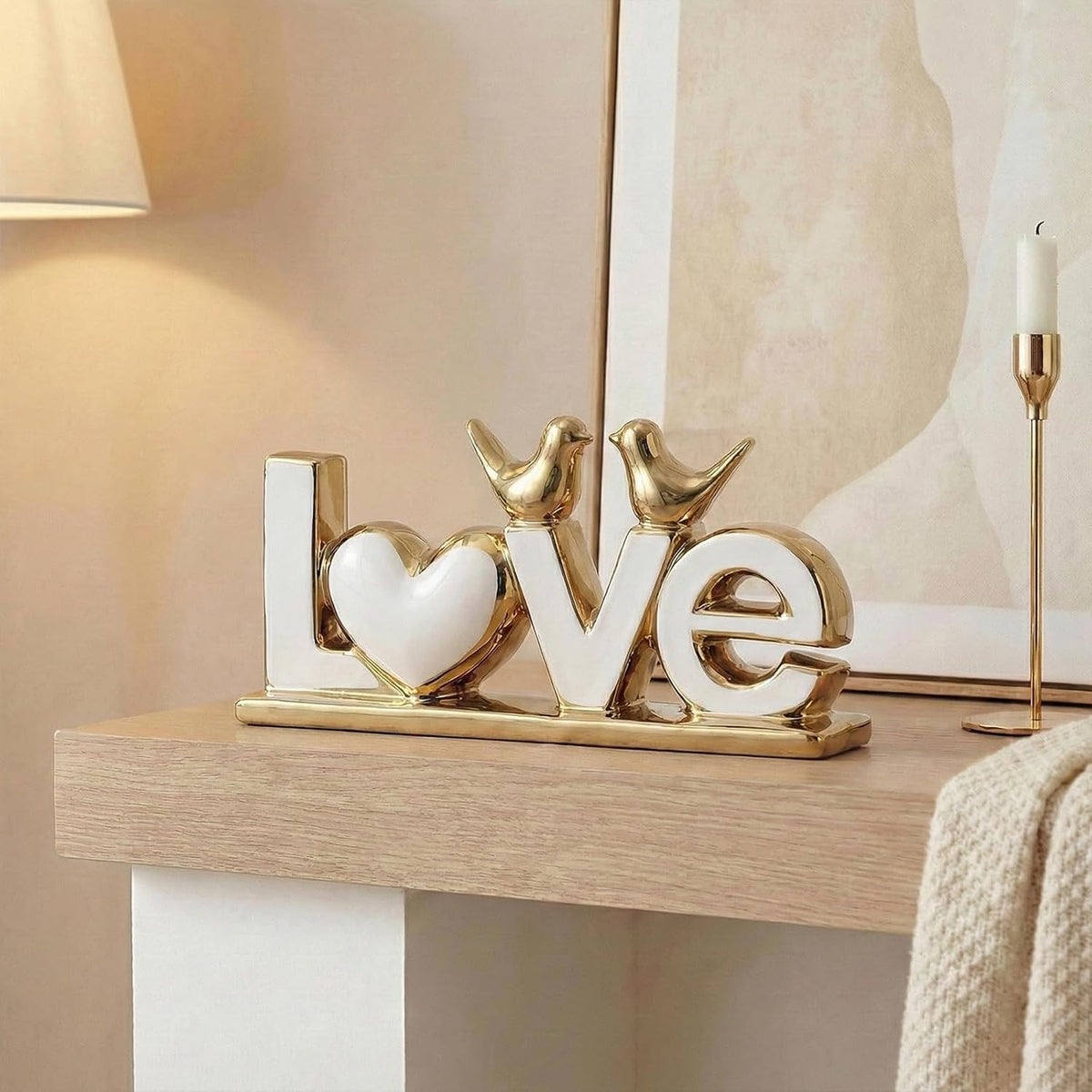 FormaHaven Love Birds Decorative Sculpture – LOVE Word Art