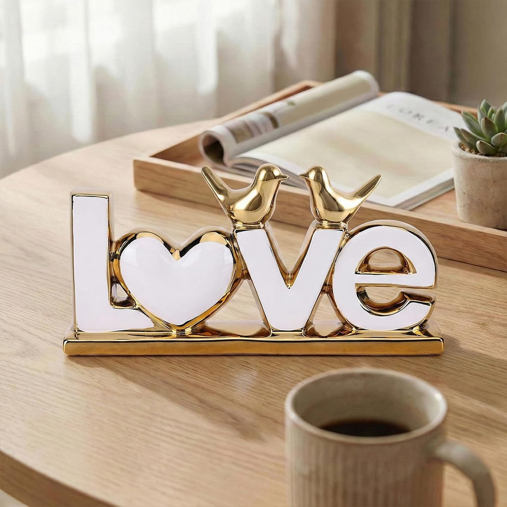 FormaHaven Love Birds Decorative Sculpture – LOVE Word Art