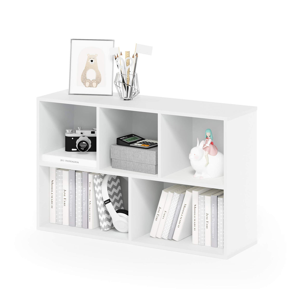 FormaHaven 5-Cube Bookshelf – Modern Open Storage Organizer