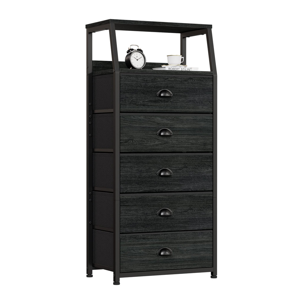 FormaHaven 2-Tier Nightstand with Fabric Drawers – Metal Frame Storage Table