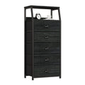 FormaHaven 2-Tier Nightstand with Fabric Drawers – Metal Frame Storage Table