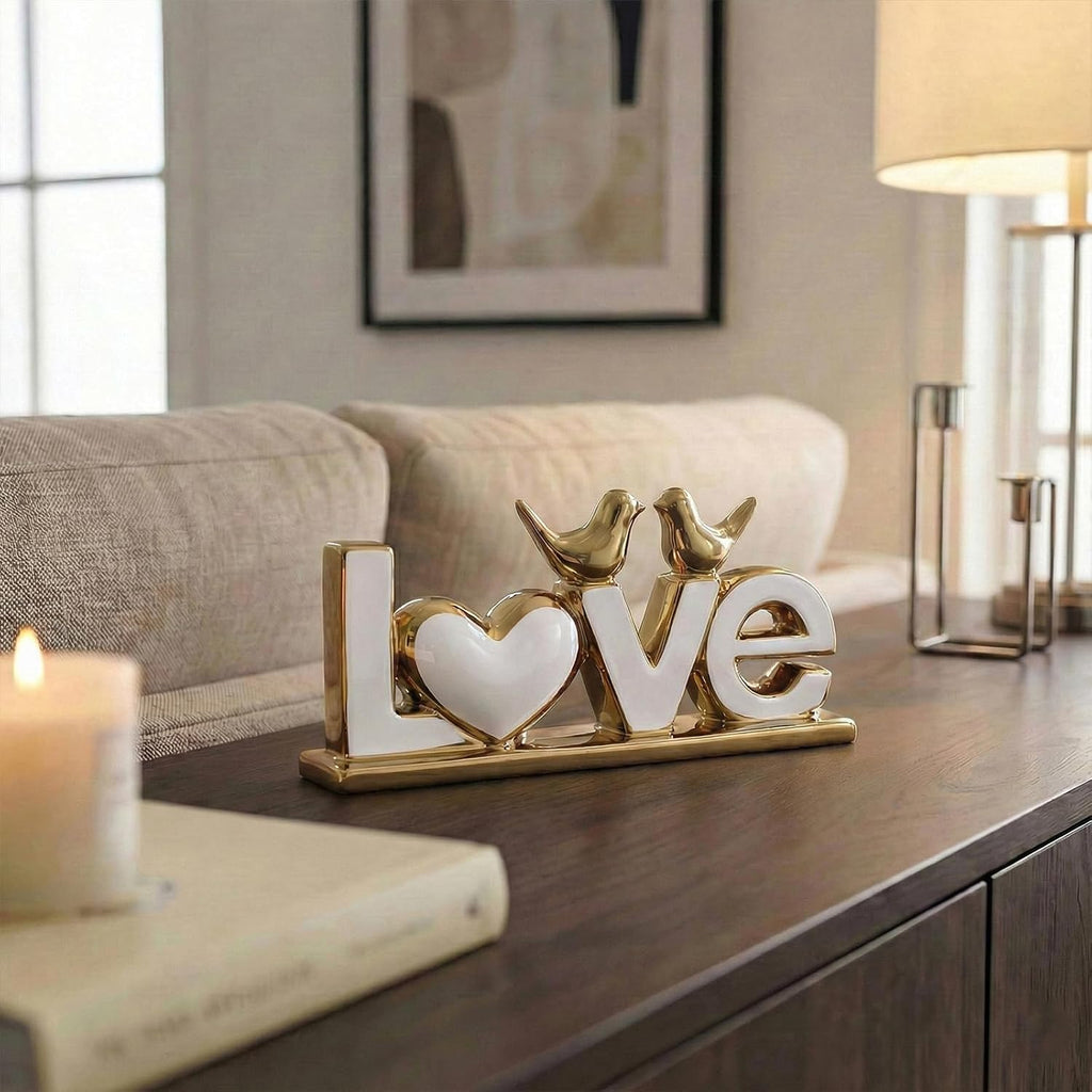 FormaHaven Love Birds Decorative Sculpture – LOVE Word Art