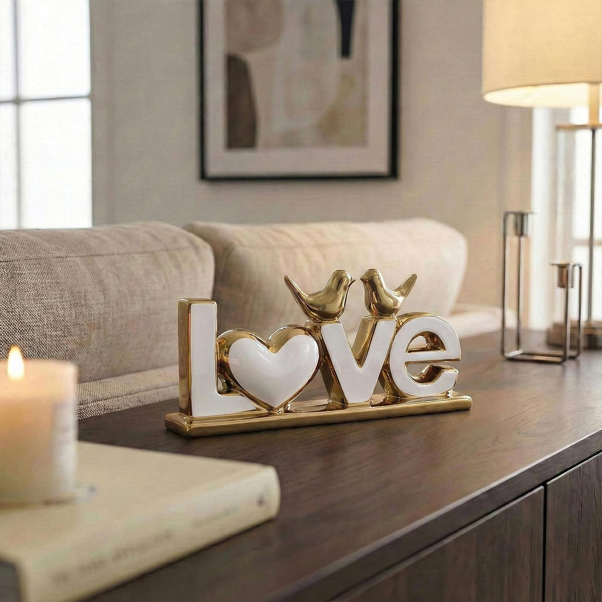 FormaHaven Love Birds Decorative Sculpture – LOVE Word Art
