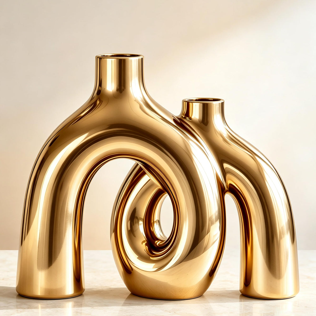 FormaHaven Matte White Conjoined Ceramic Vases – Modern Boho Home Decor