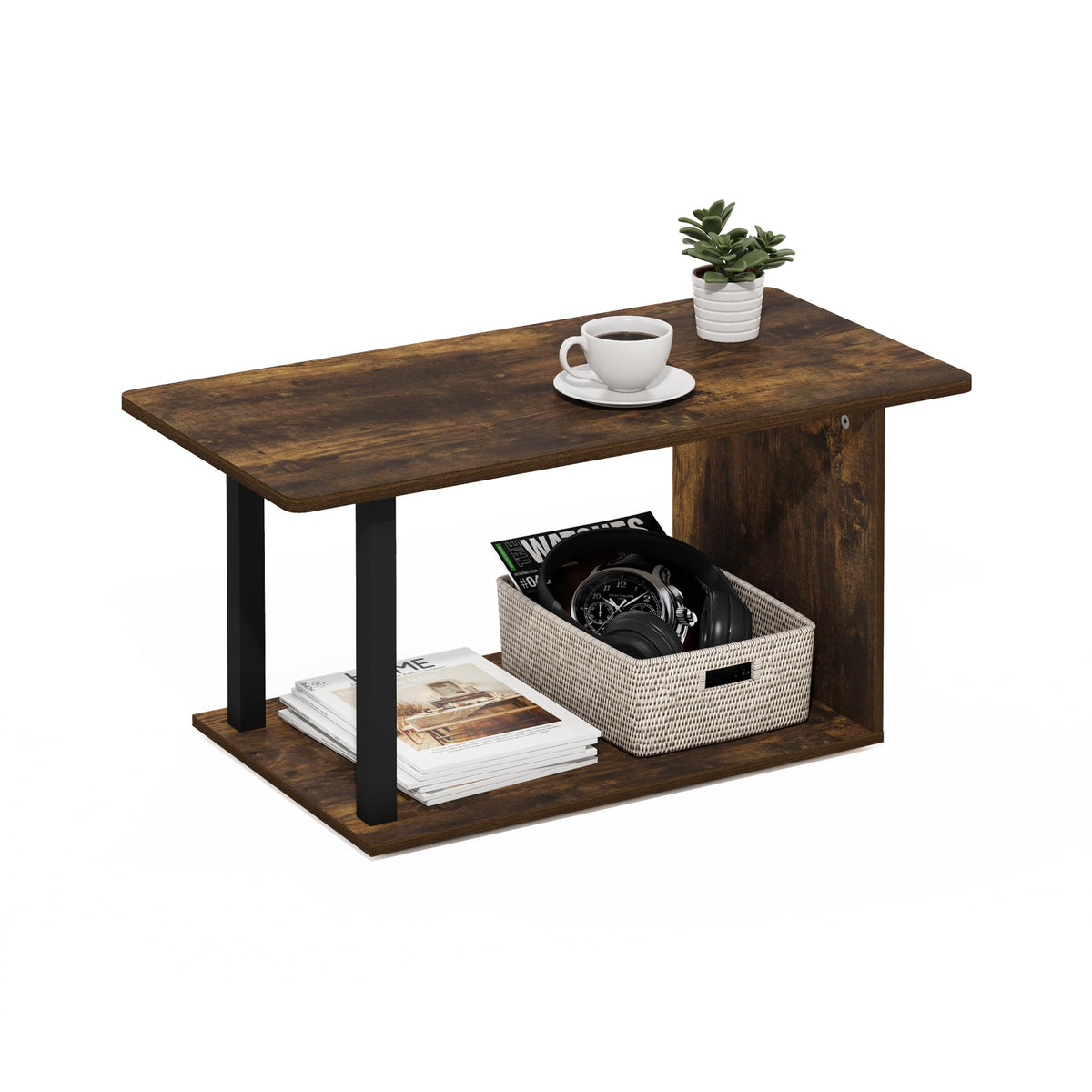 FormaHaven Modern 2-Tier Rectangular Coffee Table – Minimalist Living Room Table