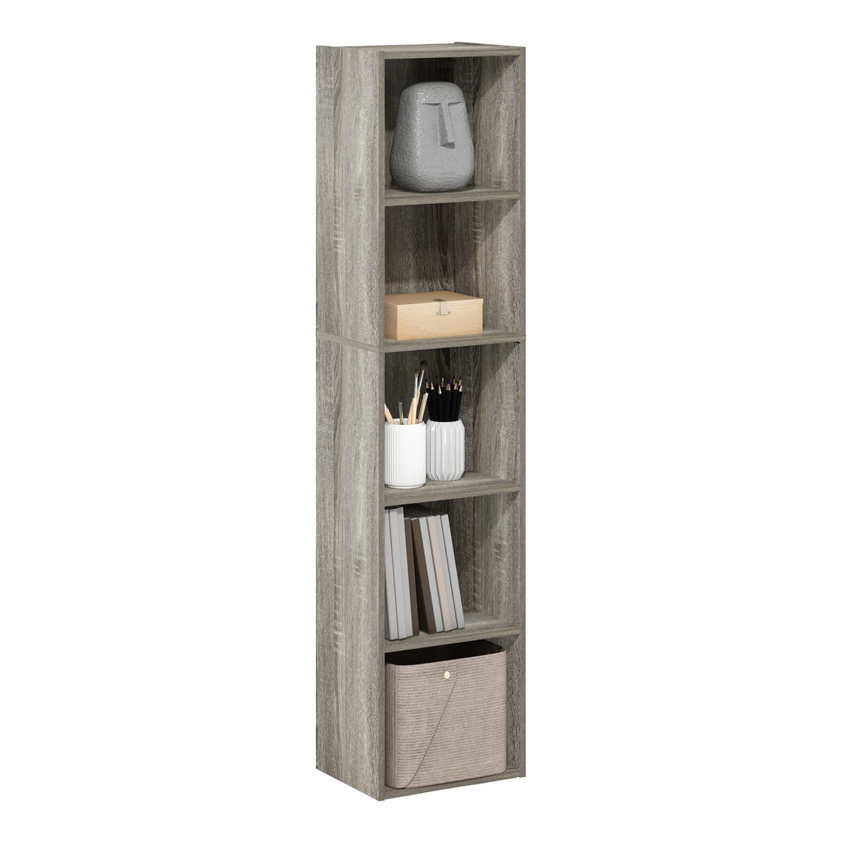 FormaHaven 5-Cube Bookshelf – Modern Open Storage Organizer