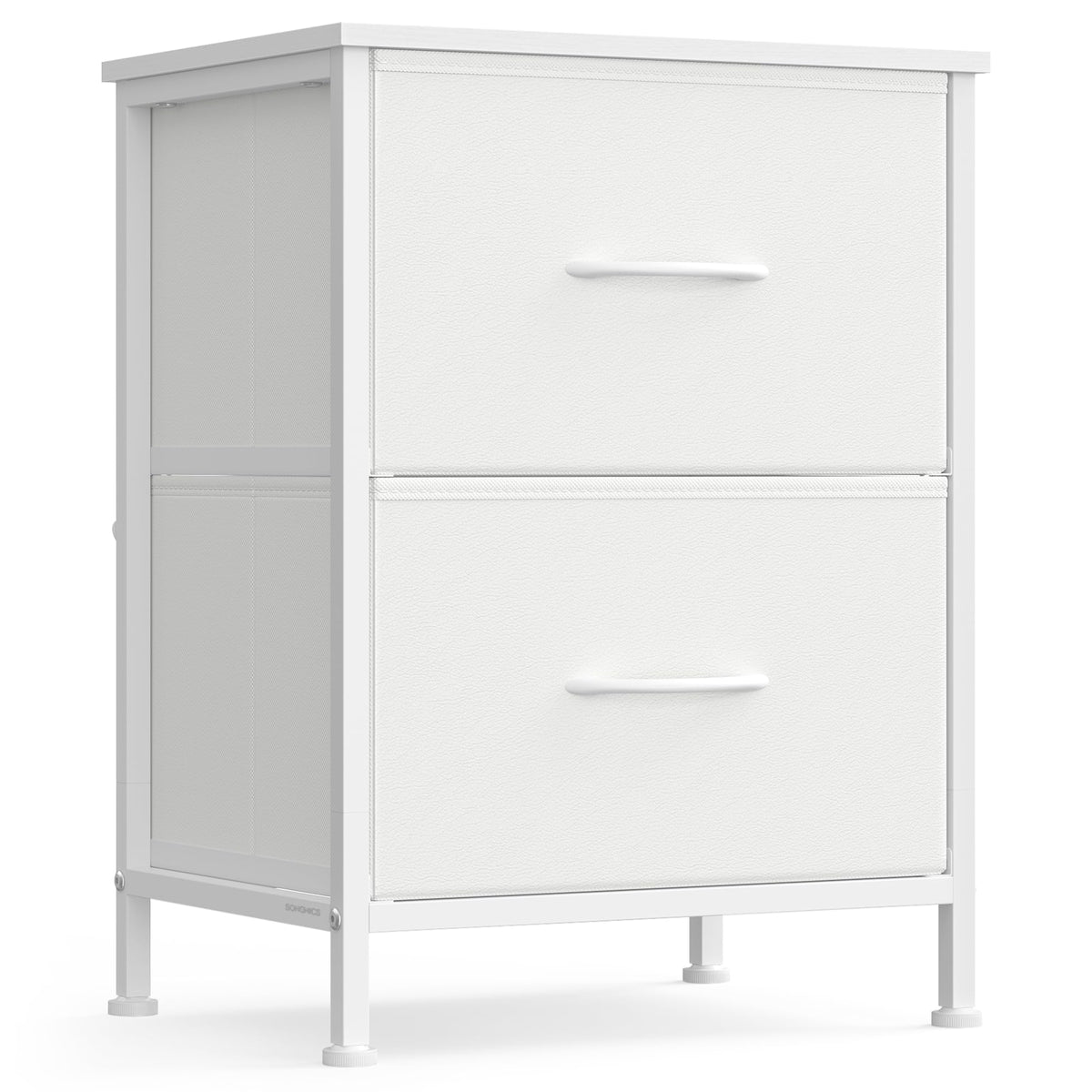FormaHaven 2-Drawer Nightstand with Fabric Drawers – Steel Frame Bedside Table