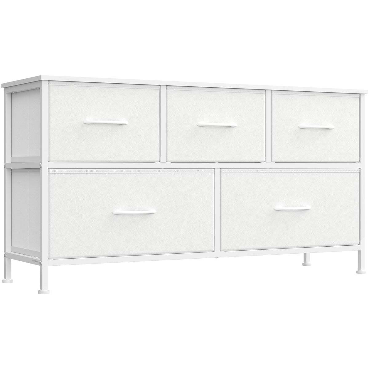 FormaHaven 4-Drawer Fabric Dresser with Steel Frame – Modern Storage Tower