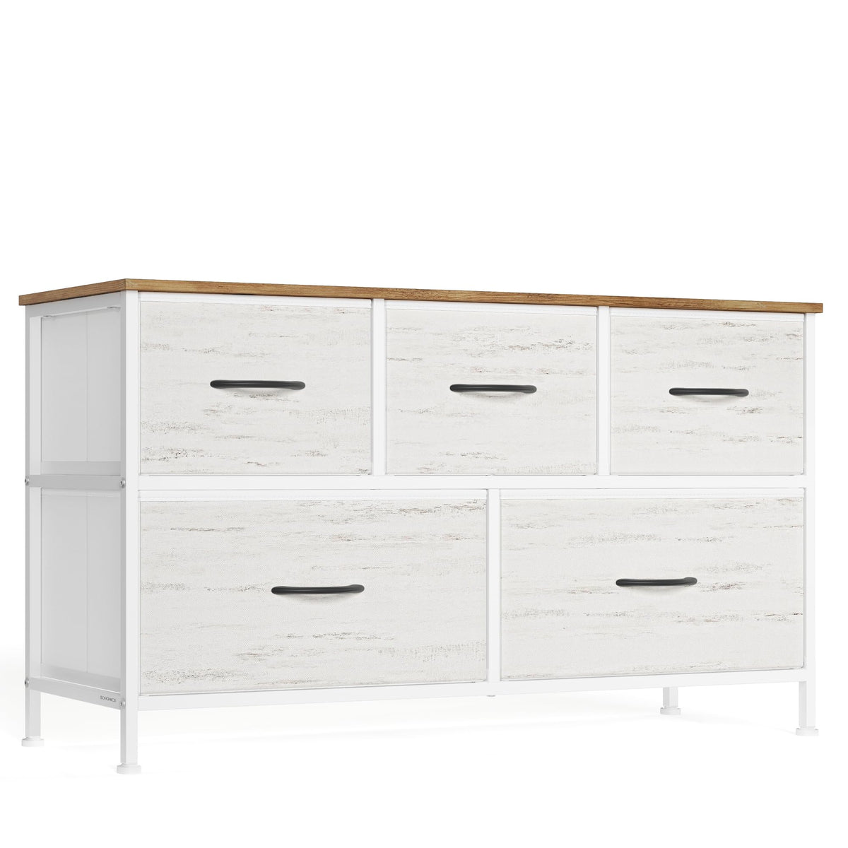 FormaHaven 4-Drawer Fabric Dresser with Steel Frame – Modern Storage Tower