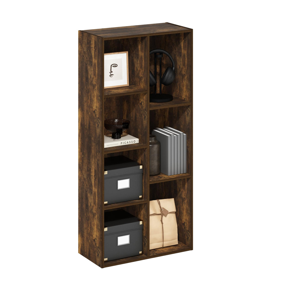 FormaHaven 5-Cube Bookshelf – Modern Open Storage Organizer