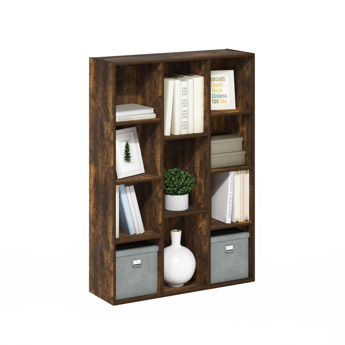 FormaHaven 5-Cube Bookshelf – Modern Open Storage Organizer
