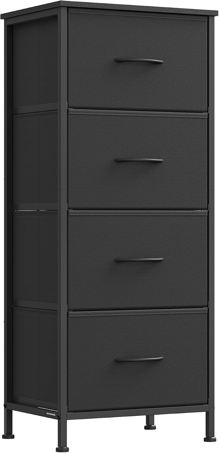 FormaHaven 4-Drawer Fabric Dresser with Steel Frame – Modern Storage Tower