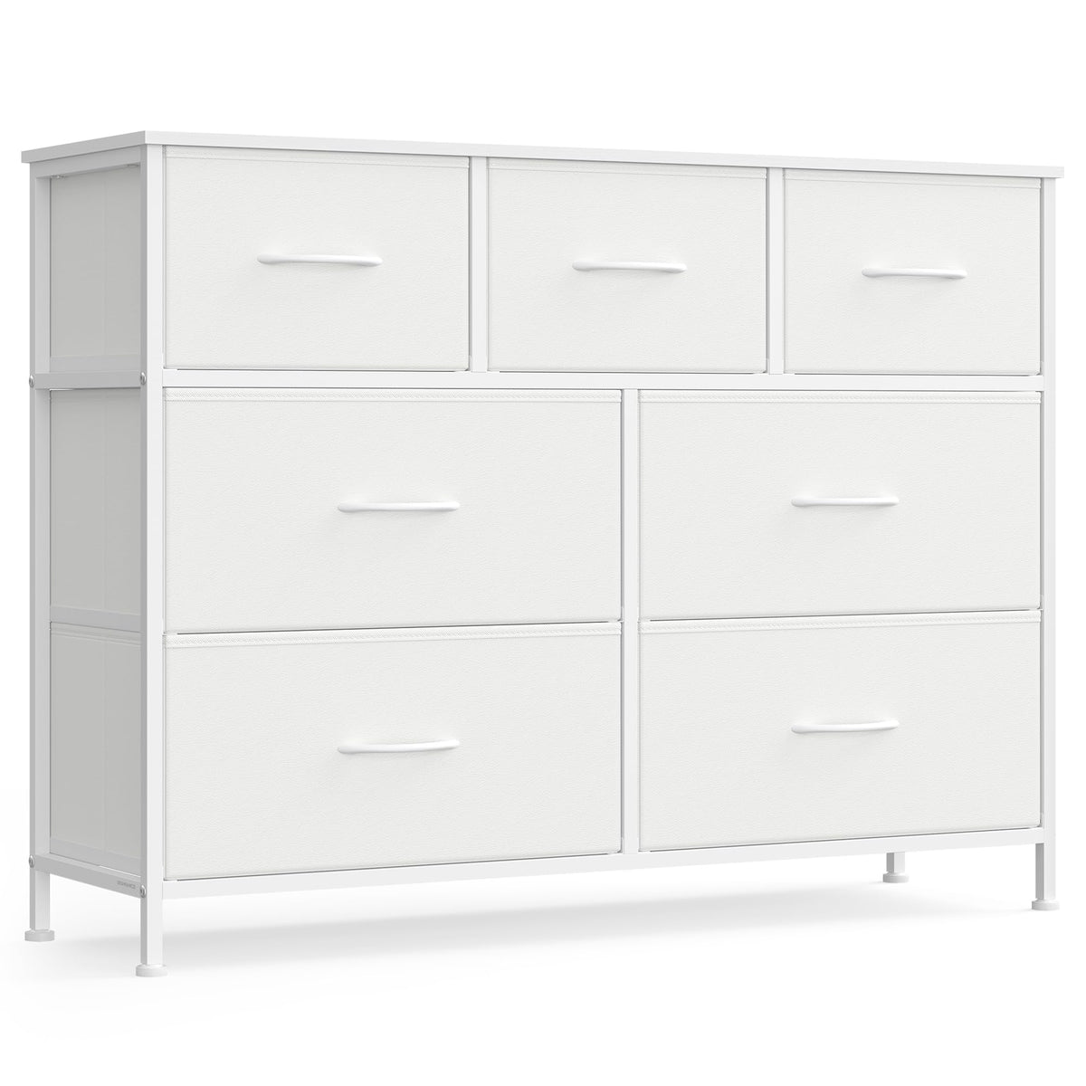 FormaHaven 4-Drawer Fabric Dresser with Steel Frame – Modern Storage Tower