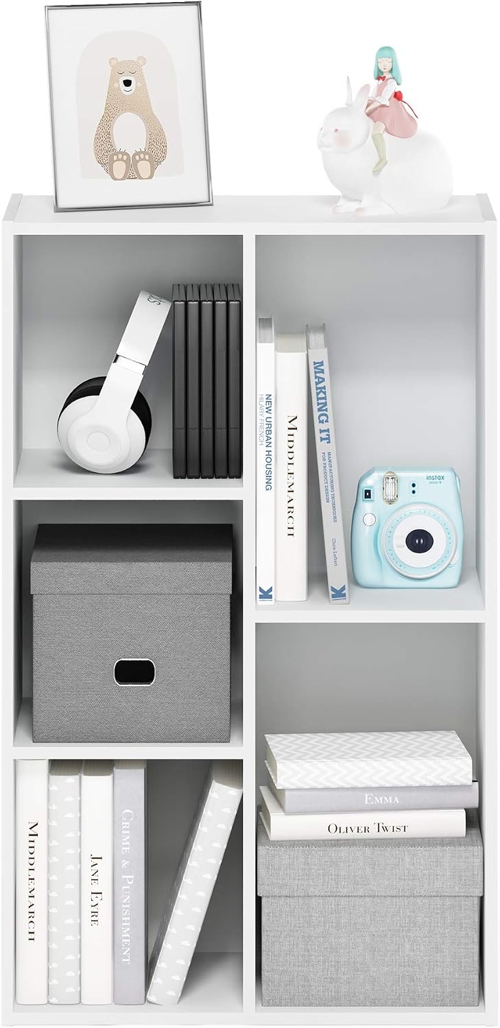 FormaHaven 5-Cube Bookshelf – Modern Open Storage Organizer