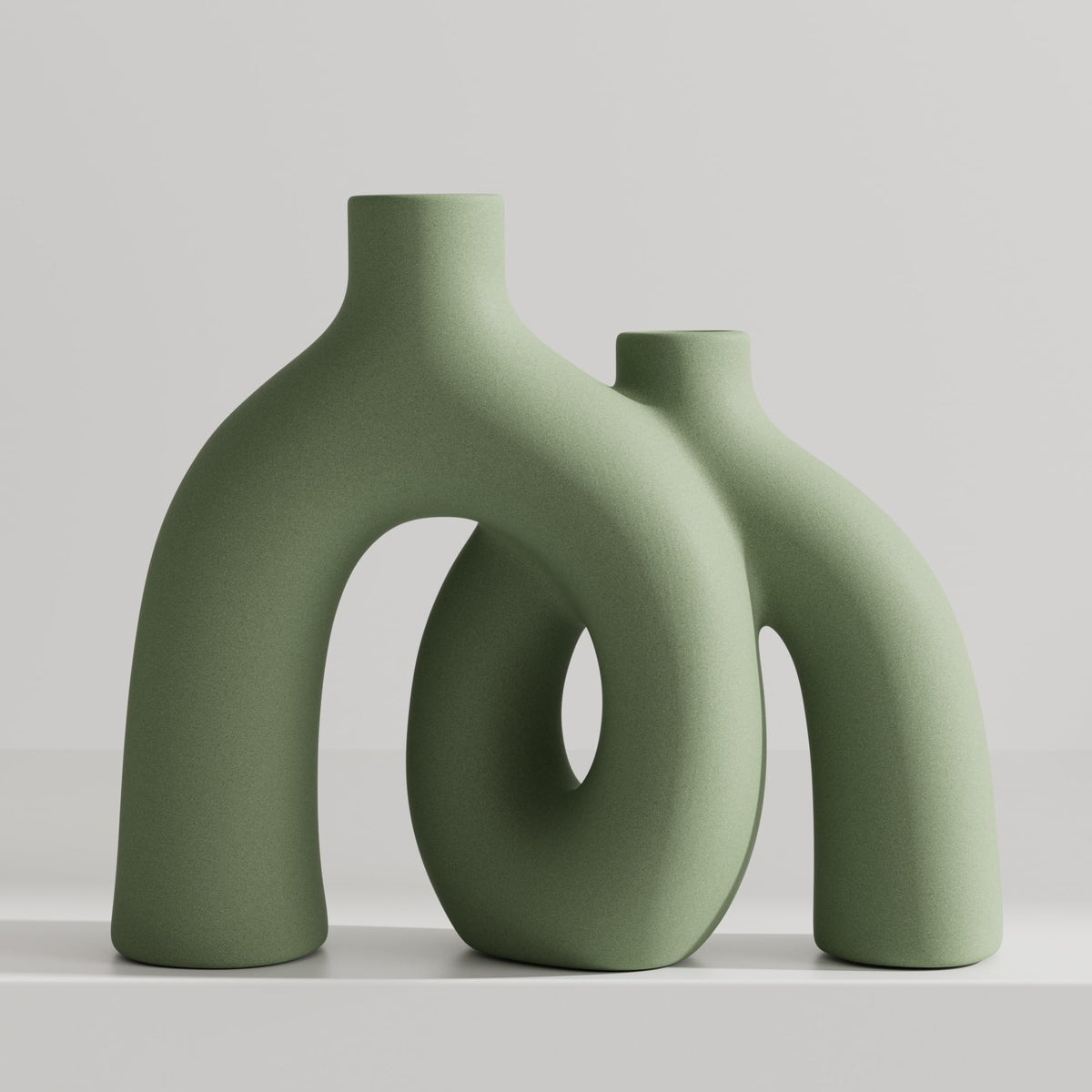FormaHaven Matte White Conjoined Ceramic Vases – Modern Boho Home Decor