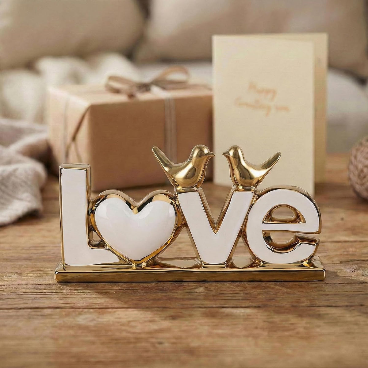FormaHaven Love Birds Decorative Sculpture – LOVE Word Art