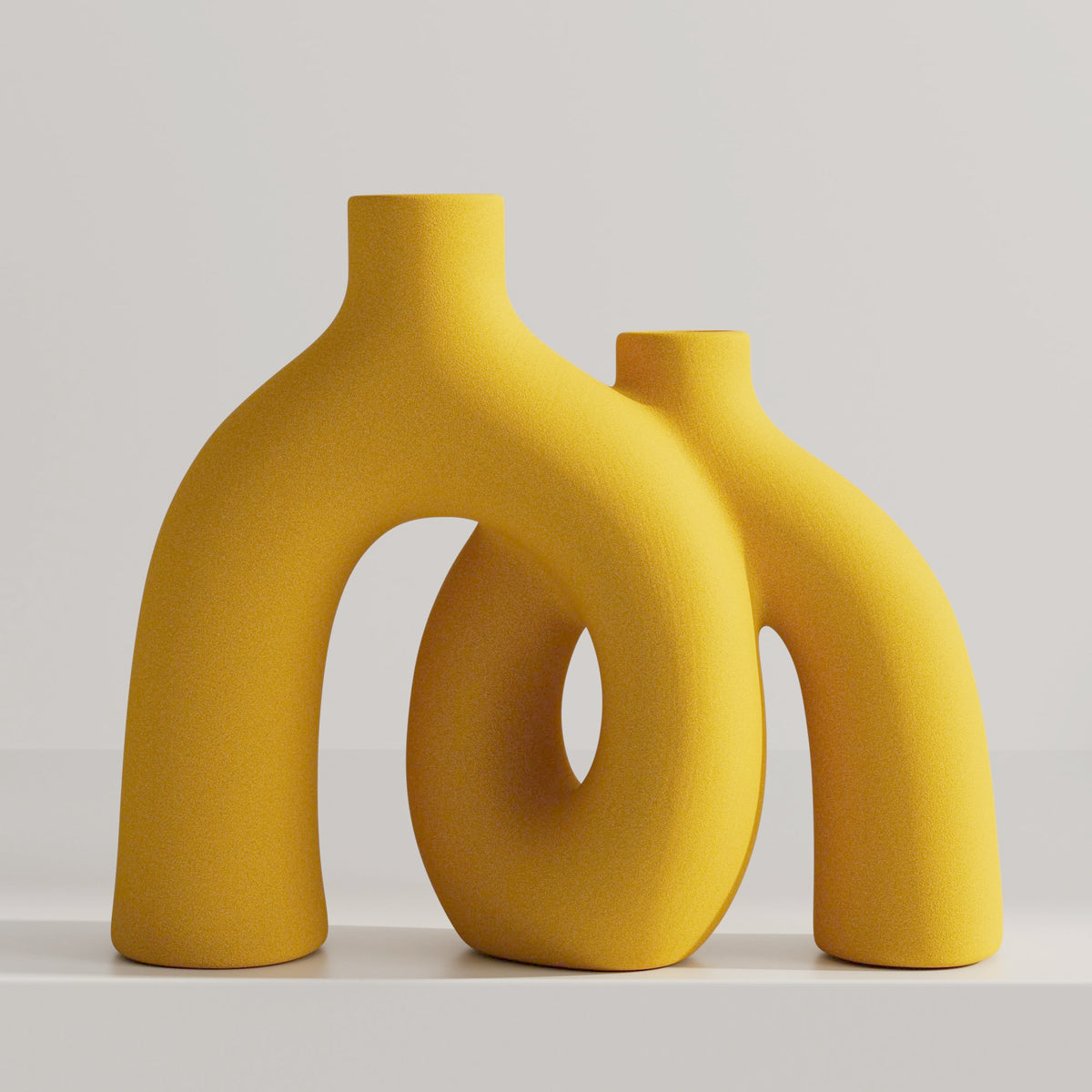 FormaHaven Matte White Conjoined Ceramic Vases – Modern Boho Home Decor