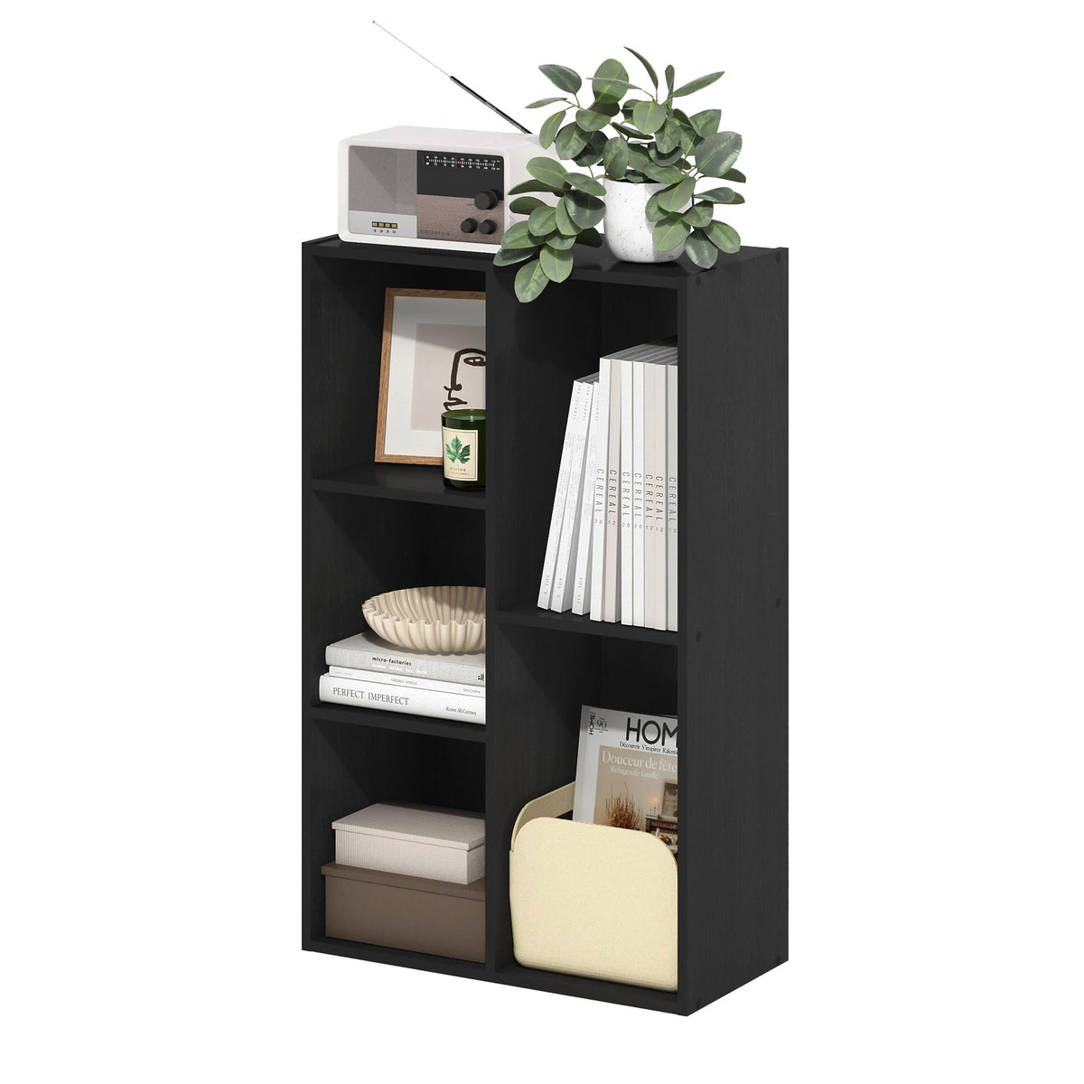 FormaHaven 5-Cube Bookshelf – Modern Open Storage Organizer