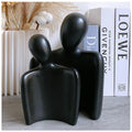 FormaHaven White Ceramic Couple Sculpture – Modern Romantic Home Decor