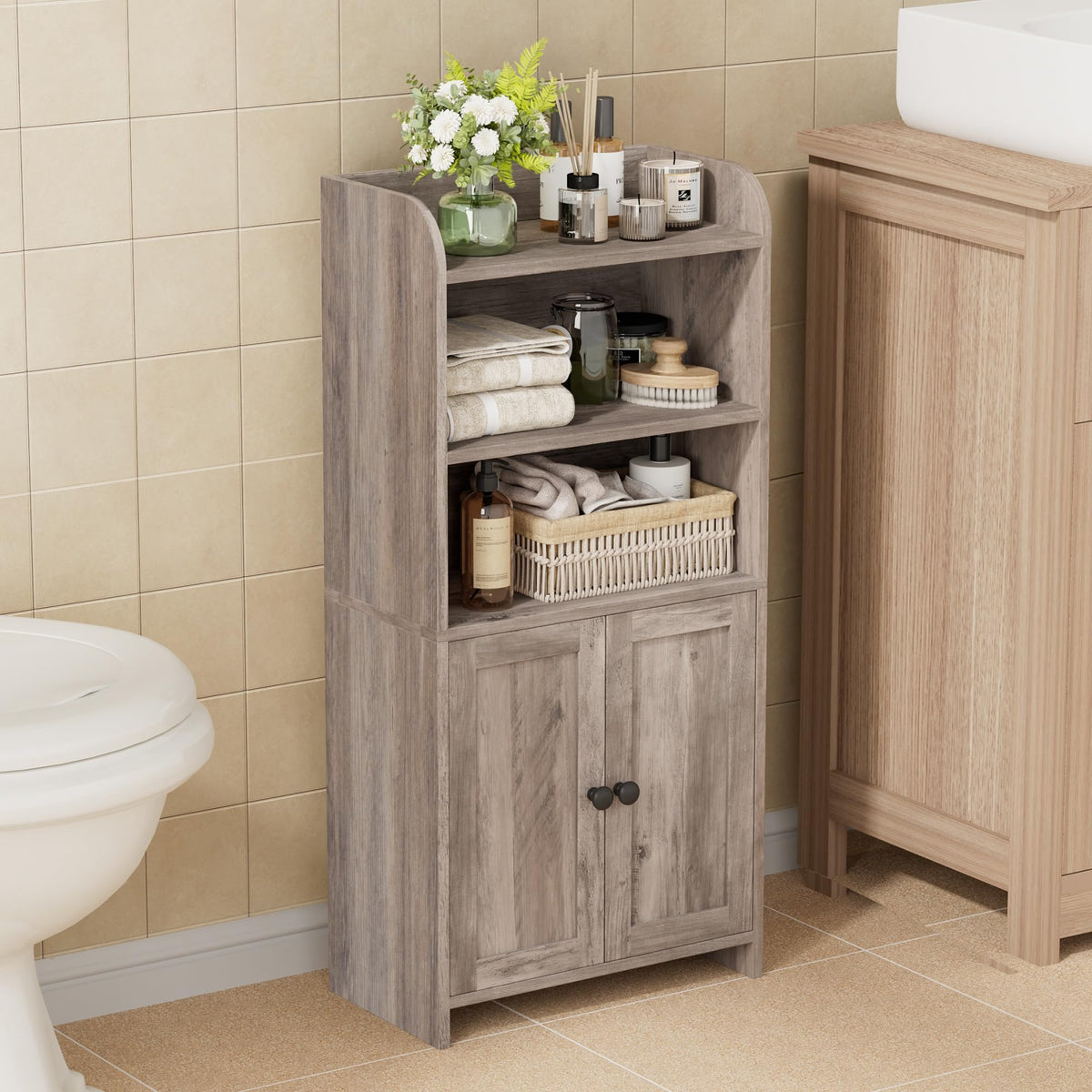FormaHaven Slim Bathroom Storage Cabinet – Compact Floor Organizer