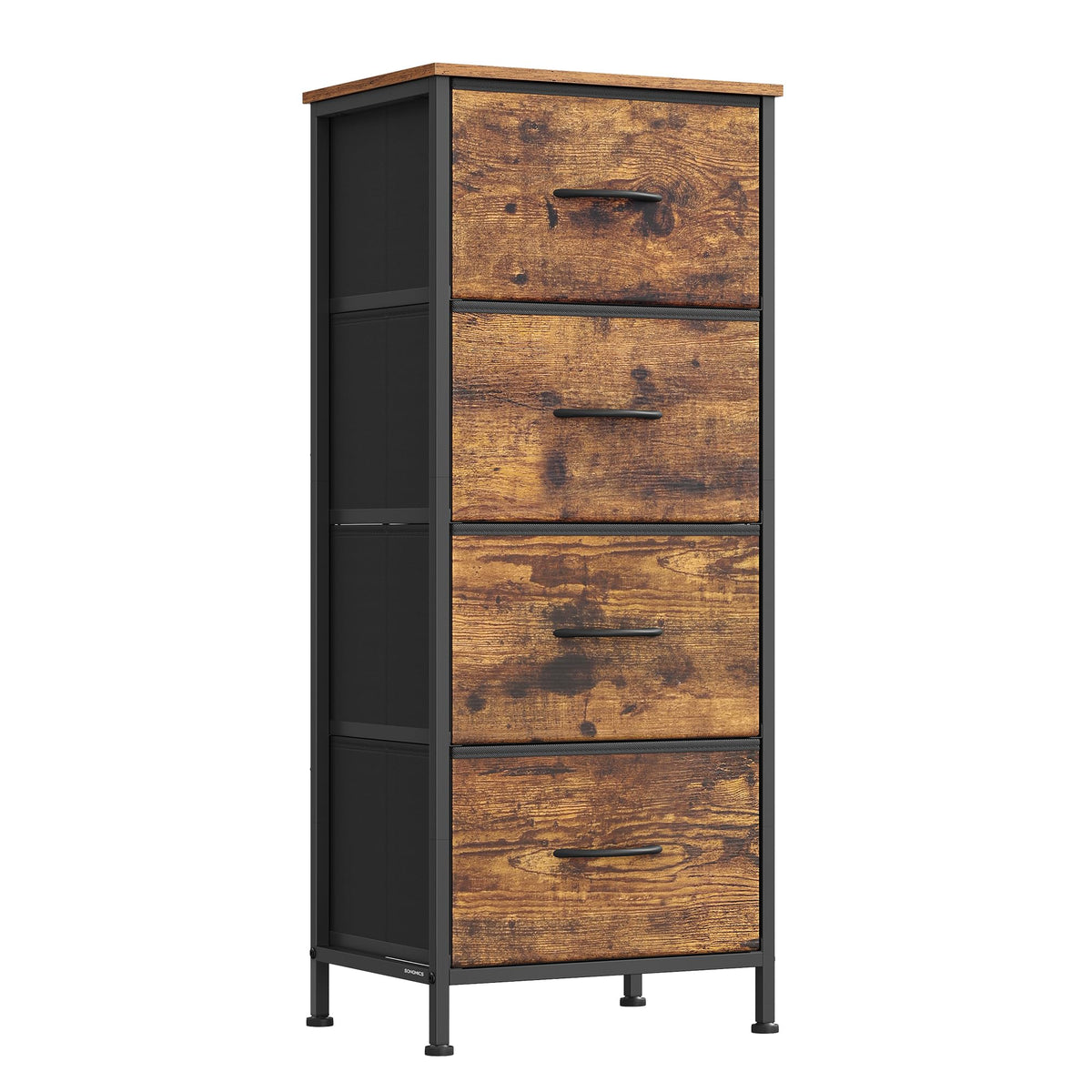 FormaHaven 4-Drawer Fabric Dresser with Steel Frame – Modern Storage Tower