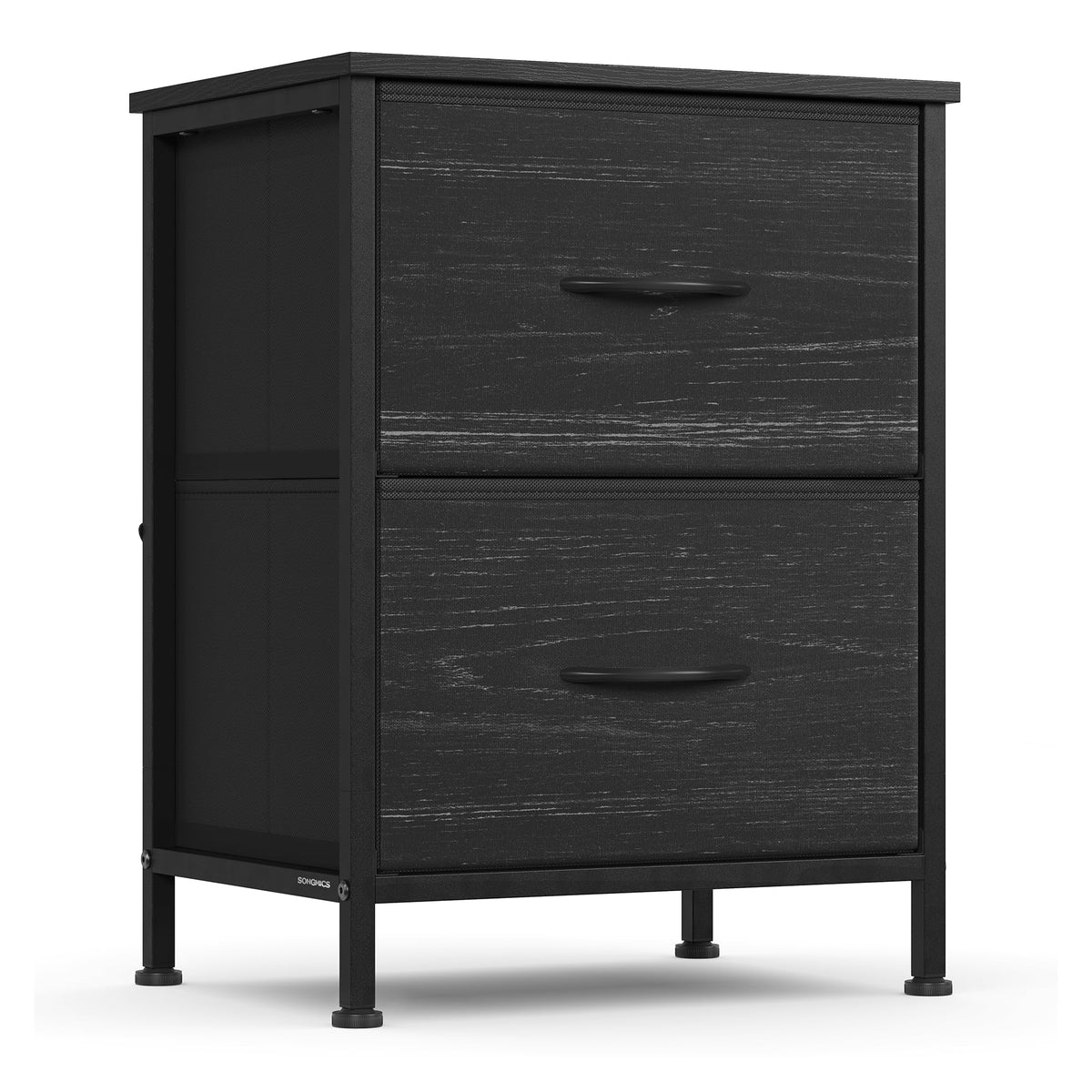 FormaHaven 2-Drawer Nightstand with Fabric Drawers – Steel Frame Bedside Table