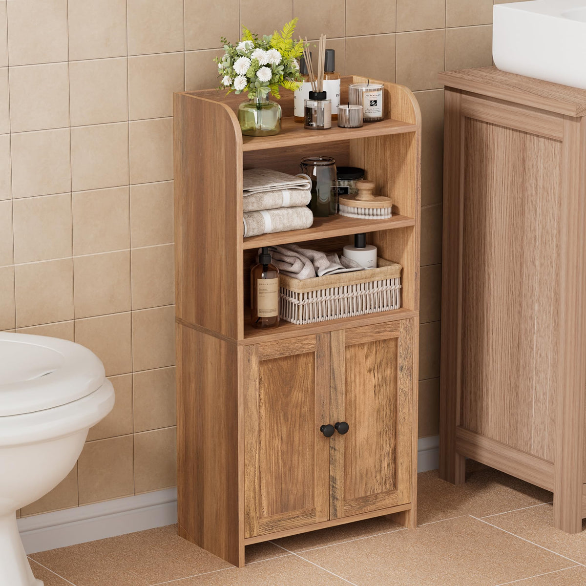 FormaHaven Slim Bathroom Storage Cabinet – Compact Floor Organizer