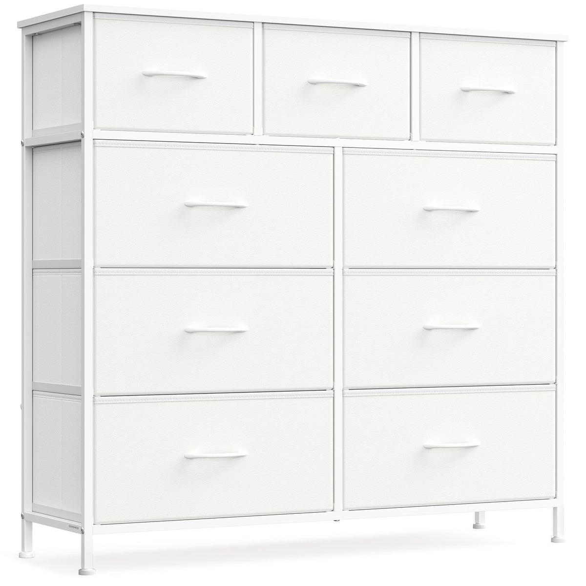 FormaHaven 4-Drawer Fabric Dresser with Steel Frame – Modern Storage Tower