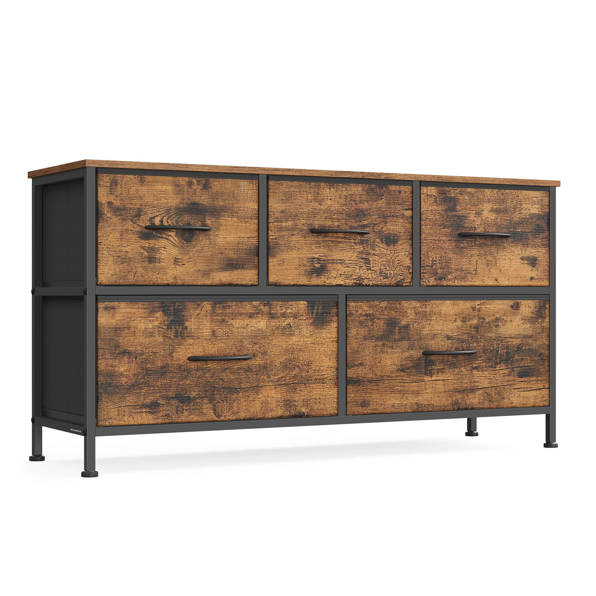 FormaHaven 4-Drawer Fabric Dresser with Steel Frame – Modern Storage Tower