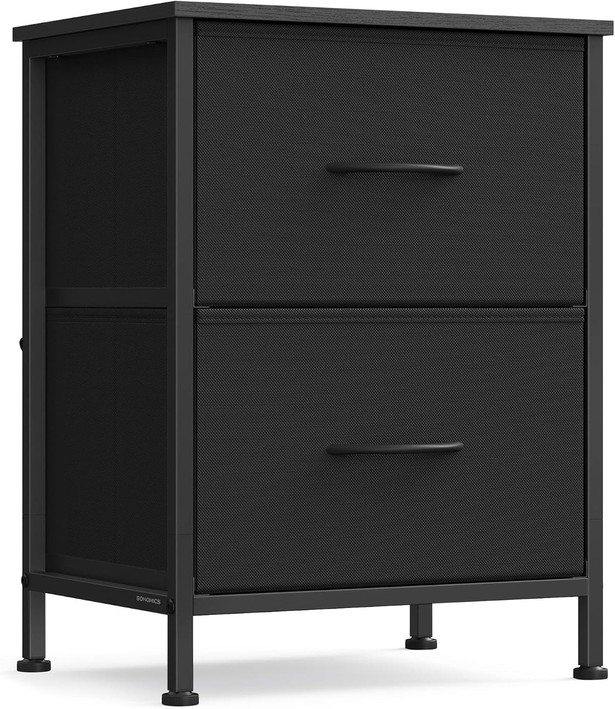 FormaHaven 2-Drawer Nightstand with Fabric Drawers – Steel Frame Bedside Table